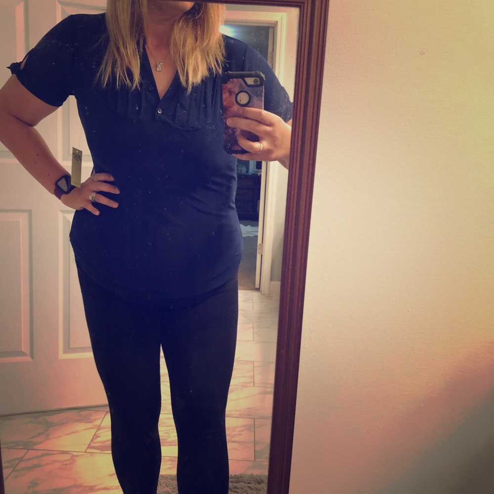 Classy Navy Blue Blouse